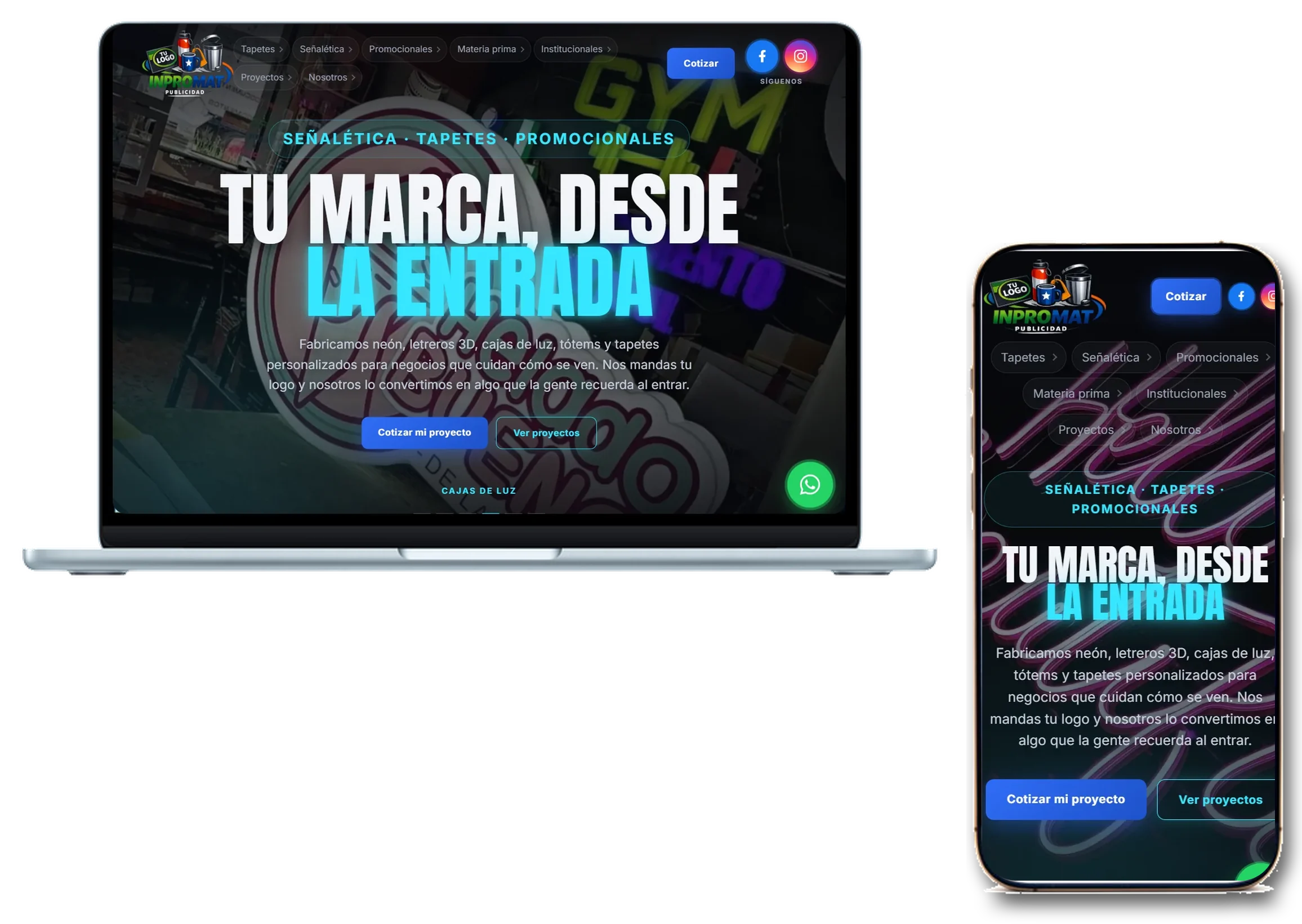 Sitio de INPROMAT hecho por Usanúcleo